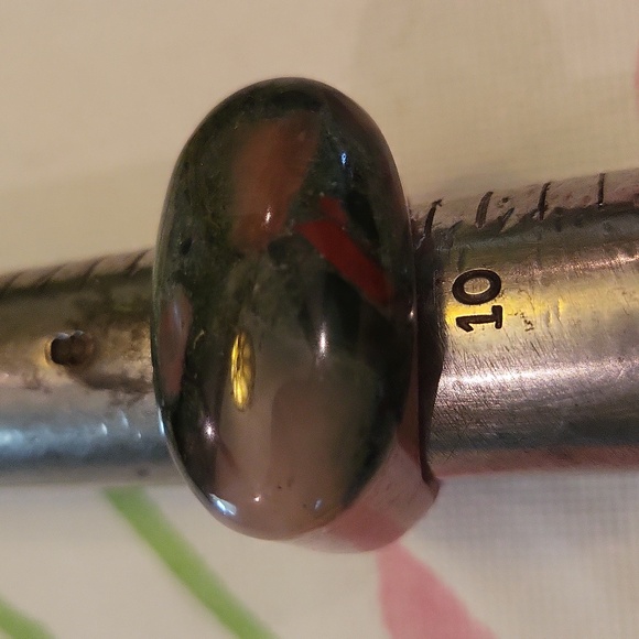 Size 10 Pink And Green Agate Ring - Picture 3 of 4